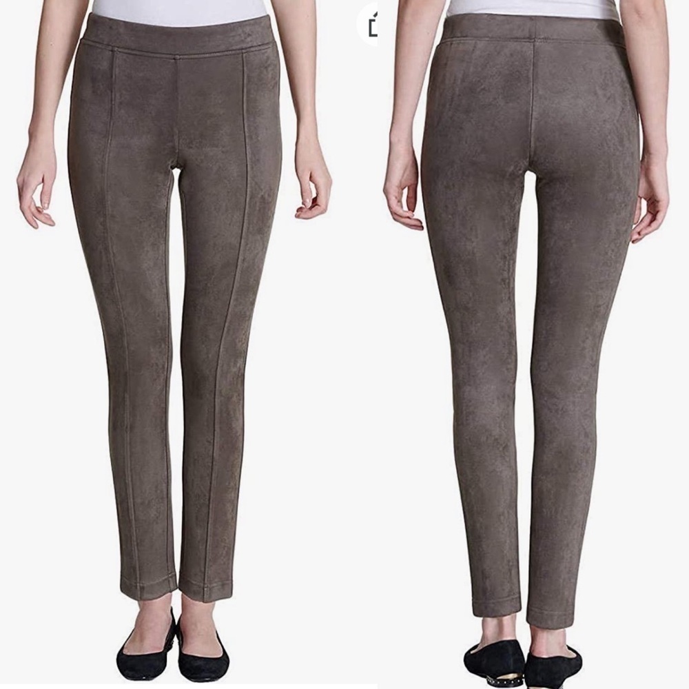 Andrew Marc Chocolate Brown Super Soft Stretch Faux Suede Pull on Pants Size XL